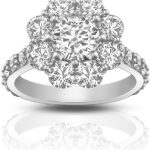 Madina Jewelry 2.90 ct Round Cut Diamond Cluster Engagement Ring in Platinum