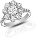 Madina Jewelry 2.90 ct Round Cut Diamond Cluster Engagement Ring in Platinum - Image 2