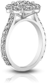 Madina Jewelry 2.90 ct Round Cut Diamond Cluster Engagement Ring in Platinum - Image 4
