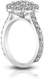Madina Jewelry 2.90 ct Round Cut Diamond Cluster Engagement Ring in Platinum - Image 5