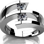 Madina Jewelry 0.60 ct Two Round Cut Diamonds Anniversary Ring in Platinum