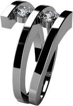 Madina Jewelry 0.60 ct Two Round Cut Diamonds Anniversary Ring in Platinum - Image 4