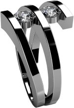 Madina Jewelry 0.60 ct Two Round Cut Diamonds Anniversary Ring in Platinum - Image 5