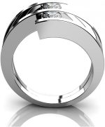 Madina Jewelry 0.60 ct Two Round Cut Diamonds Anniversary Ring in Platinum - Image 6