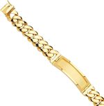 14KY Solid Link ID Bracelet - 9" | Gold Chain Bracelet for Men and Women | Solid Gold Bracelets for Womens Mens Girls Boys 14k Real | Birthday Valentines Gifts For Adults | Weight 126.1 | Jewelry Gift Box | Men’s Jewelry