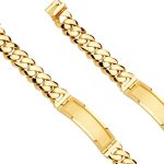 14KY Solid Link ID Bracelet - 9" | Gold Chain Bracelet for Men and Women | Solid Gold Bracelets for Womens Mens Girls Boys 14k Real | Birthday Valentines Gifts For Adults | Weight 126.1 | Jewelry Gift Box | Men’s Jewelry - Image 2