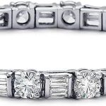 Madina Jewelry 8.00 ct Ladies Baguette and Round Cut Diamond Tennis Bracelet in Channel and Prong Setting