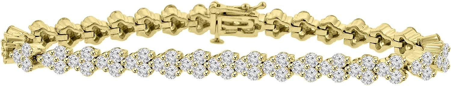 251102112941907_1 Madina Jewelry 8.51 ct Ladies Round Cut Diamond Tennis Bracelet in (Color G Clarity SI-1) in 14 Kt Yellow Gold - Image 1
