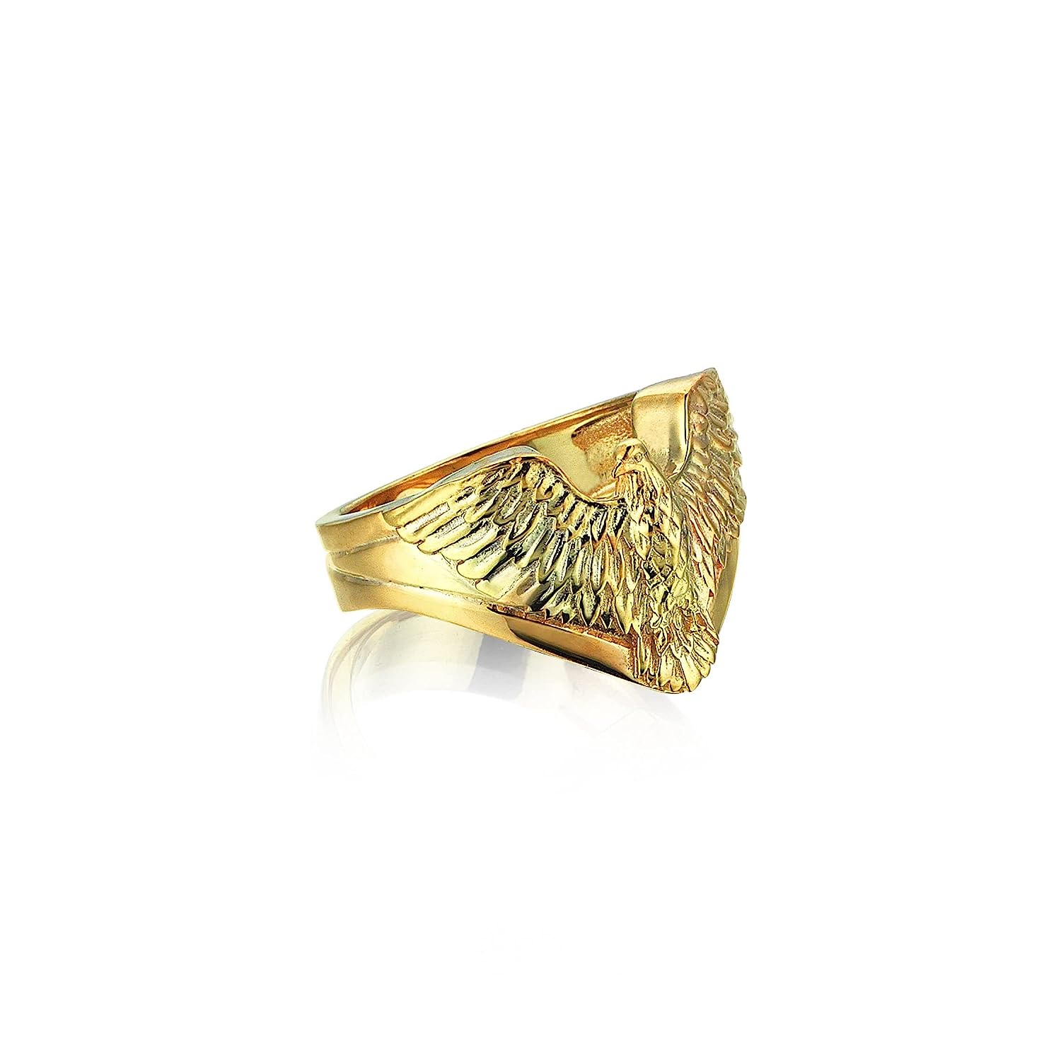 251228015843492_1 14K Gold Wild Eagle Band Ring | Handcraft Unique Unisex Men Women Jewelry | 10K Gold Animal Beast Jewelry | 18K Gold Custom Design Gift Idea - Image 1