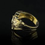 14K Gold Wild Eagle Band Ring | Handcraft Unique Unisex Men Women Jewelry | 10K Gold Animal Beast Jewelry | 18K Gold Custom Design Gift Idea - Image 5