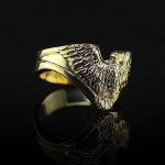 14K Gold Wild Eagle Band Ring | Handcraft Unique Unisex Men Women Jewelry | 10K Gold Animal Beast Jewelry | 18K Gold Custom Design Gift Idea - Image 6