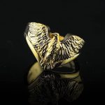 14K Gold Wild Eagle Band Ring | Handcraft Unique Unisex Men Women Jewelry | 10K Gold Animal Beast Jewelry | 18K Gold Custom Design Gift Idea - Image 7