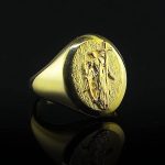 10K Gold Saint Gabriel The Archangel of Truth Ring | Religious Christian 18K Gold Band Ring | 14K Gold Ring Handmade Jewelry Men Women Gift - Image 6