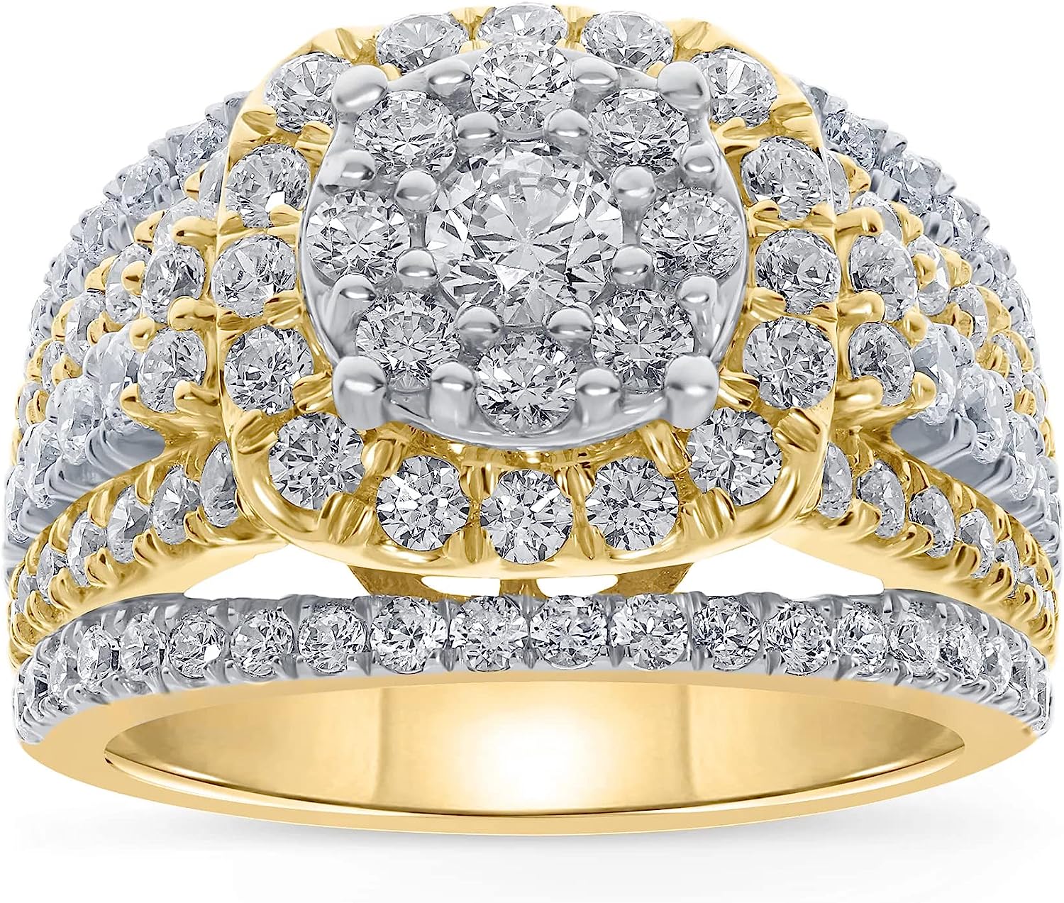 251228015844733_1 Wholesale Diamonds 10K Yellow Gold 3 Carat Real Diamond Engagement Ring Wedding Bridal Ring Fine Diamond Jewelry (3 Ct, H-I Color, I1-SI2 Clarity), Size 7, RG07438 - Image 1