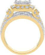 Wholesale Diamonds 10K Yellow Gold 3 Carat Real Diamond Engagement Ring Wedding Bridal Ring Fine Diamond Jewelry (3 Ct, H-I Color, I1-SI2 Clarity), Size 7, RG07438 - Image 3