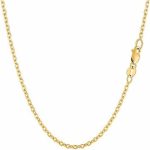14k SOLID Yellow Gold 0.8MM-4.00MM Thick Shiny Diamond Cut Cable Link Chain Necklace for Pendants Charms with Lobster-Claw Clasp, REAL Gold Women’s Men's Jewelry (13" 16" 17" 18" 20" 22" 24" 30” inch)