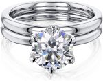 Kobelli 1.9ct Round Forever One Floating Tulip Comfort Fit Wedding Set (DEF/VS) - Image 2