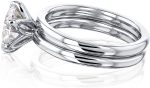 Kobelli 1.9ct Round Forever One Floating Tulip Comfort Fit Wedding Set (DEF/VS) - Image 4