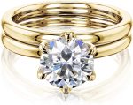 Kobelli 1.9ct Round Forever One Floating Tulip Comfort Fit Wedding Set (DEF/VS) - Image 8