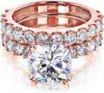 Kobelli 2.8ct Cushion Moissanite Bright U-Prong Bridal Set (HI/VS)