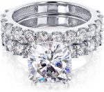 Kobelli 2.8ct Cushion Moissanite Bright U-Prong Bridal Set (HI/VS) - Image 2