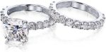Kobelli 2.8ct Cushion Moissanite Bright U-Prong Bridal Set (HI/VS) - Image 4