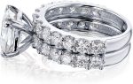 Kobelli 2.8ct Cushion Moissanite Bright U-Prong Bridal Set (HI/VS) - Image 5