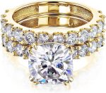 Kobelli 2.8ct Cushion Moissanite Bright U-Prong Bridal Set (HI/VS) - Image 6