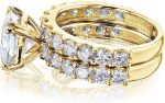 Kobelli 2.8ct Cushion Moissanite Bright U-Prong Bridal Set (HI/VS) - Image 7