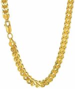 14k REAL Yellow Gold 6.4mm Shiny Diamond-Cut Square Franco Chain Necklace Or Bracelet for Pendants and Charms with Lobster-Claw Clasp (9", 24" or 26 inch) Mens Solid Franco Chains Jewelry - Image 2