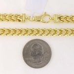 14k REAL Yellow Gold 6.4mm Shiny Diamond-Cut Square Franco Chain Necklace Or Bracelet for Pendants and Charms with Lobster-Claw Clasp (9", 24" or 26 inch) Mens Solid Franco Chains Jewelry - Image 5