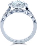 Kobelli Forever One Moissanite Vintage Style Floral Bridal Rings Set 1 1/2 CTW 14k White Gold (DEF/VS, GH/I) - Image 3