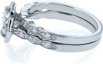 Kobelli Forever One Moissanite Vintage Style Floral Bridal Rings Set 1 1/2 CTW 14k White Gold (DEF/VS, GH/I) - Image 4