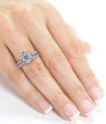 Kobelli Forever One Moissanite Vintage Style Floral Bridal Rings Set 1 1/2 CTW 14k White Gold (DEF/VS, GH/I) - Image 6