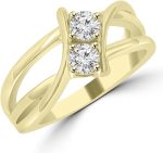 Madina Jewelry 0.50 ct Ladies Round Cut Diamond Anniversary Wedding Band Ring G Color SI-1 Clarity in 18 kt Yellow Gold - Image 2