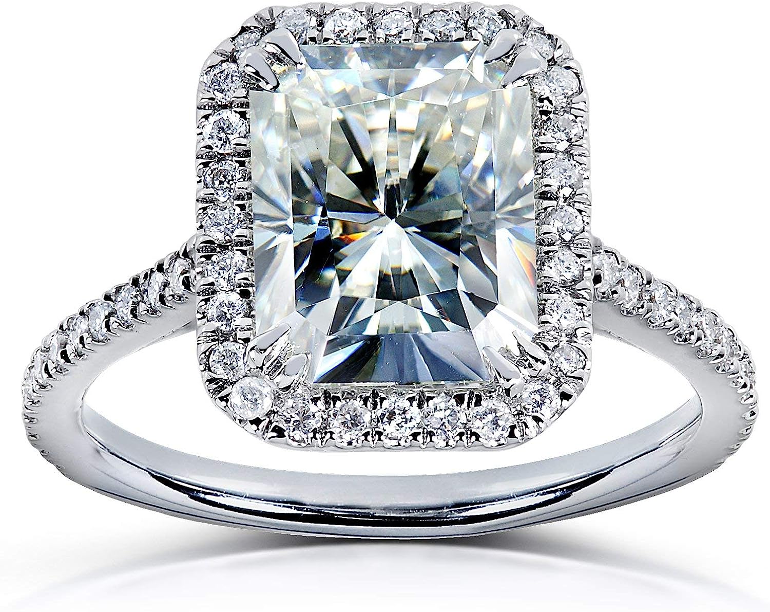 251228015851035_1 Kobelli Radiant-cut Moissanite Engagement Ring 3 CTW 14k White Gold - Image 1