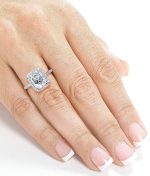 Kobelli Radiant-cut Moissanite Engagement Ring 3 CTW 14k White Gold - Image 2