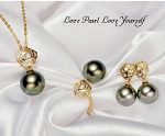 GOWE 18K Gold Rose Design Wedding Jewelry Set Tahitian/South sea Pearl Jewelry Set Pearl Pendant Earrings and Ring - Image 2