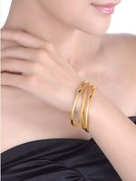 GOWE 24k Pure Gold Bangle for Women Female Trendy Fashion Smooth Worn Classic Bracelet Upscale Hot Fine Jewelry Solid 999 Bangles Gem Color:Smooth - Image 2