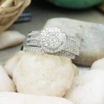 0.80 Carat (ctw) 10K Gold Round White Diamond Men & Women's Engagement Ring Trio Set 3/4 CT - Image 3