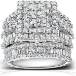 Kobelli Diamond Engagement Ring and Wedding Band Set 2 3/5 carats (ctw) in 14K White Gold