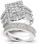 Kobelli Diamond Engagement Ring and Wedding Band Set 2 3/5 carats (ctw) in 14K White Gold - Image 2