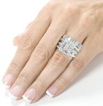 Kobelli Diamond Engagement Ring and Wedding Band Set 2 3/5 carats (ctw) in 14K White Gold - Image 3