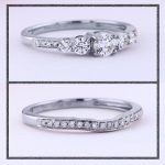 Dazzlingrock Collection 4.2mm Centre Round White Diamond 5 Stone Engagement Ring Band Set for her (0.75 ctw, Color I-J, Clarity I1-I2) in 14K Gold - Image 4