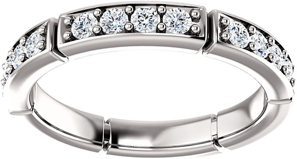251228020105669_1 Madina Jewelry 1.70 ct Ladies Round Cut Diamond Eternity Wedding Band Ring in 14 kt White Gold - Image 1