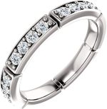 Madina Jewelry 1.70 ct Ladies Round Cut Diamond Eternity Wedding Band Ring in 14 kt White Gold - Image 2