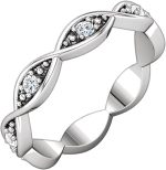 Madina Jewelry 0.80 ct Ladies Round Cut Diamond Eternity Band Ring in 18 kt White Gold - Image 2