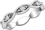 Madina Jewelry 0.80 ct Ladies Round Cut Diamond Eternity Band Ring in 18 kt White Gold - Image 4