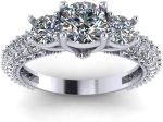 Madina Jewelry 2.60 ct Ladies Round Cut Diamond Engagement Ring with Accented Diamonds in Platinum