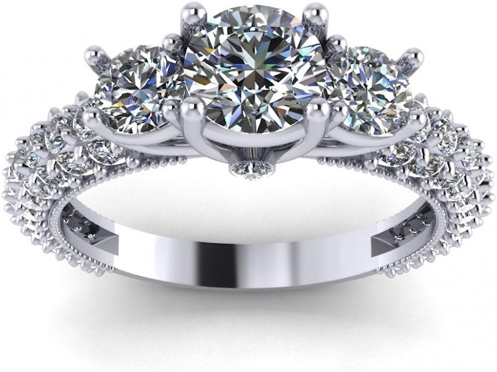 251228020105909_1 Madina Jewelry 2.60 ct Ladies Round Cut Diamond Engagement Ring with Accented Diamonds in Platinum - Image 1